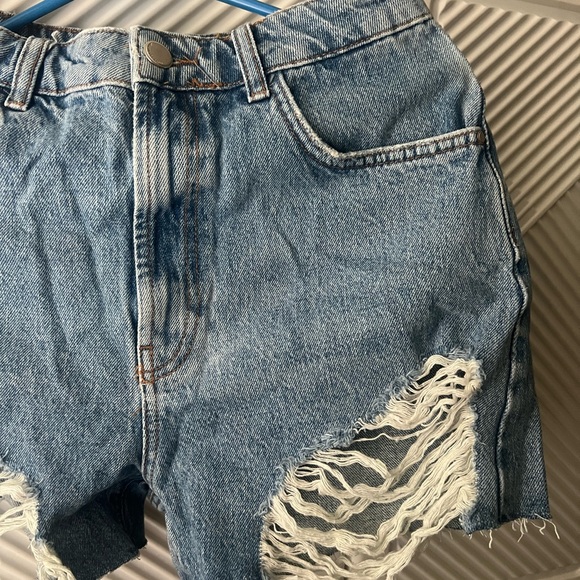 ZARA High Waisted Ripped Shorts